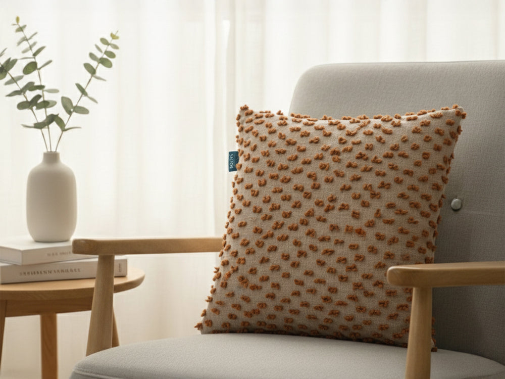 Rolivs Dila Kırlent Kılıfı 47x47 cm | Kabartmalı Dokulu Modern Yastık Kılıfı