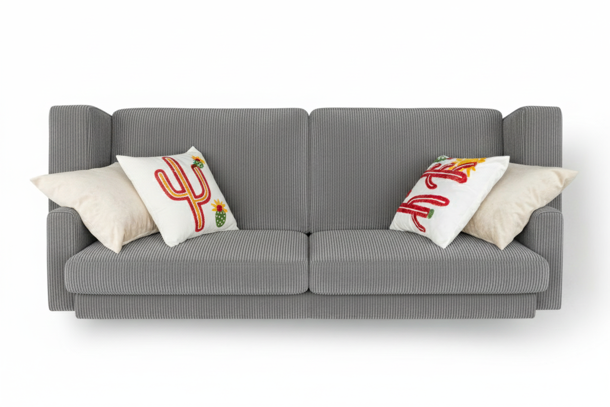 Mokka Üçlü Koltuk - Fitilli Kadife - Toprak Tınısı