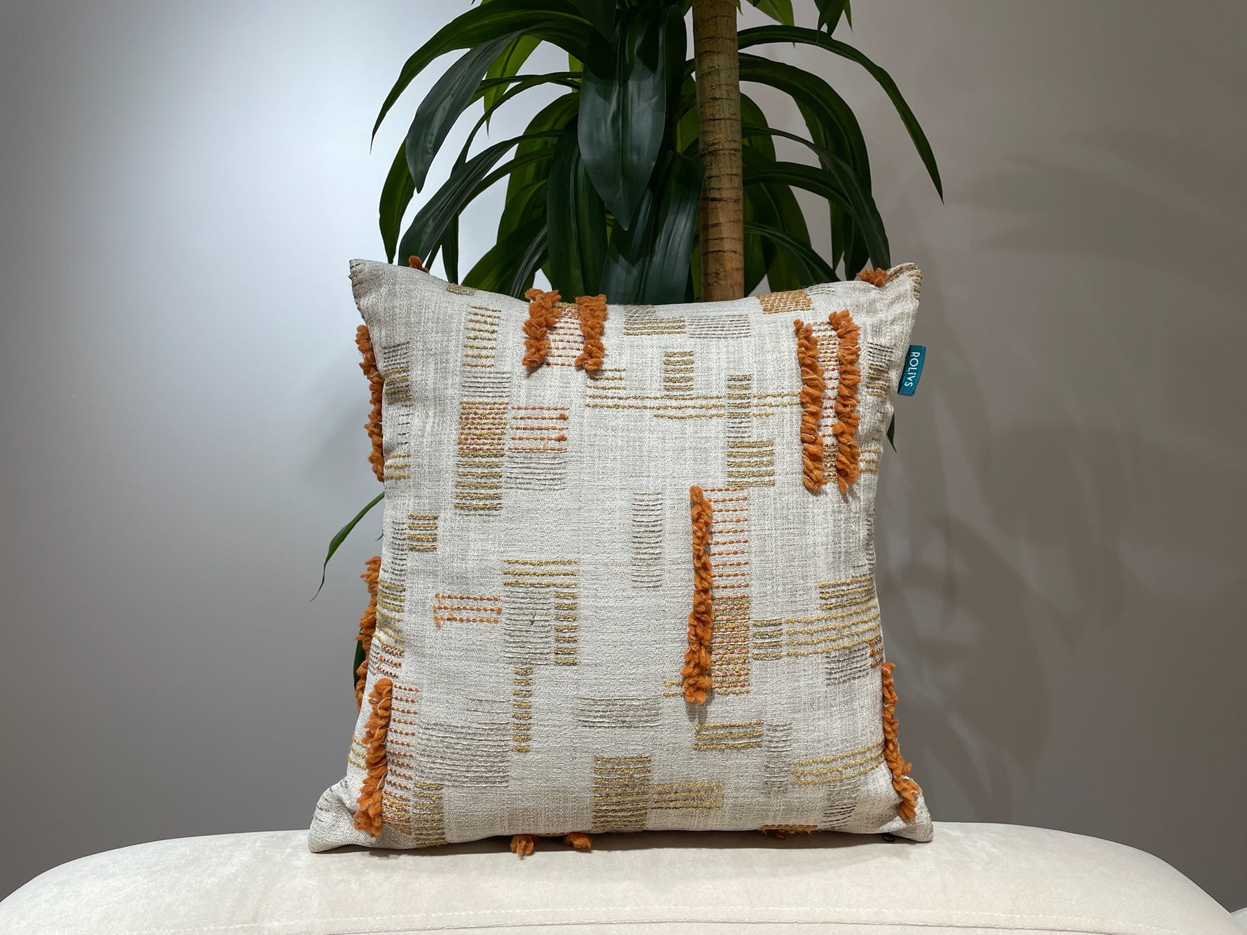 Rolivs Yanık Kehribar Kırlent 47x47 cm | Soft Koleksiyon