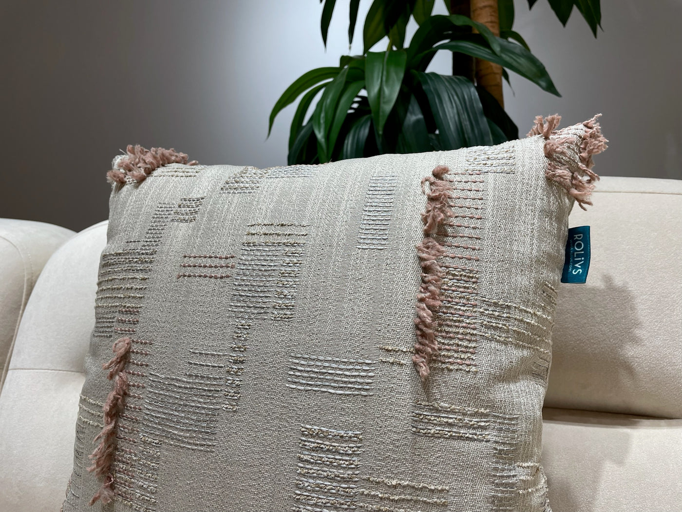 Rolivs Solgun Gül Kırlent 47x47 cm | Soft Koleksiyon