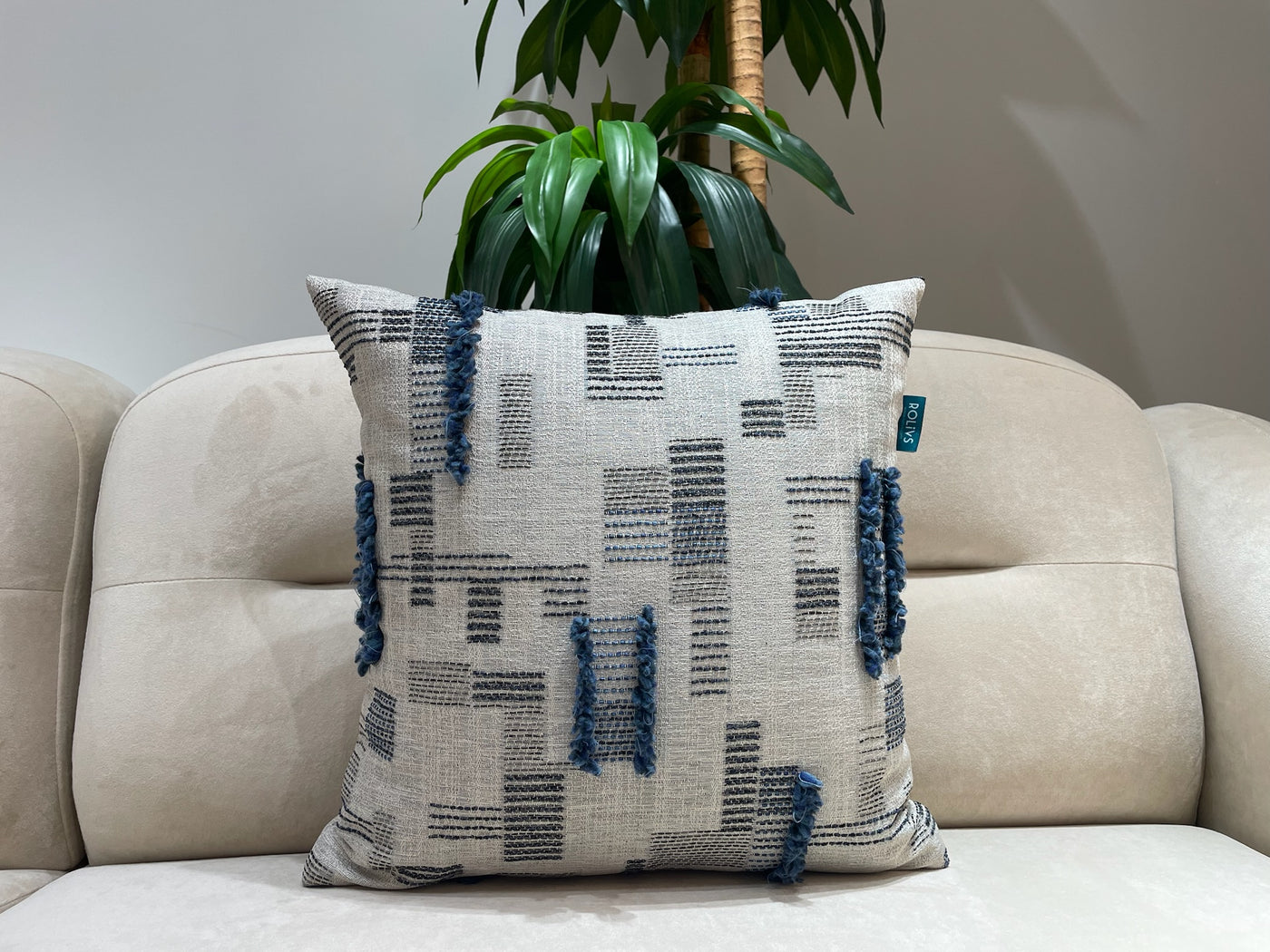 Rolivs Mavi Esinti Kırlent 47x47 cm | Soft Koleksiyon Dekoratif Yastık