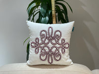 Rolivs Noctra Kırlent 47x47 cm | Bordo Çizgi Punch Dekoratif Yastık NK1170