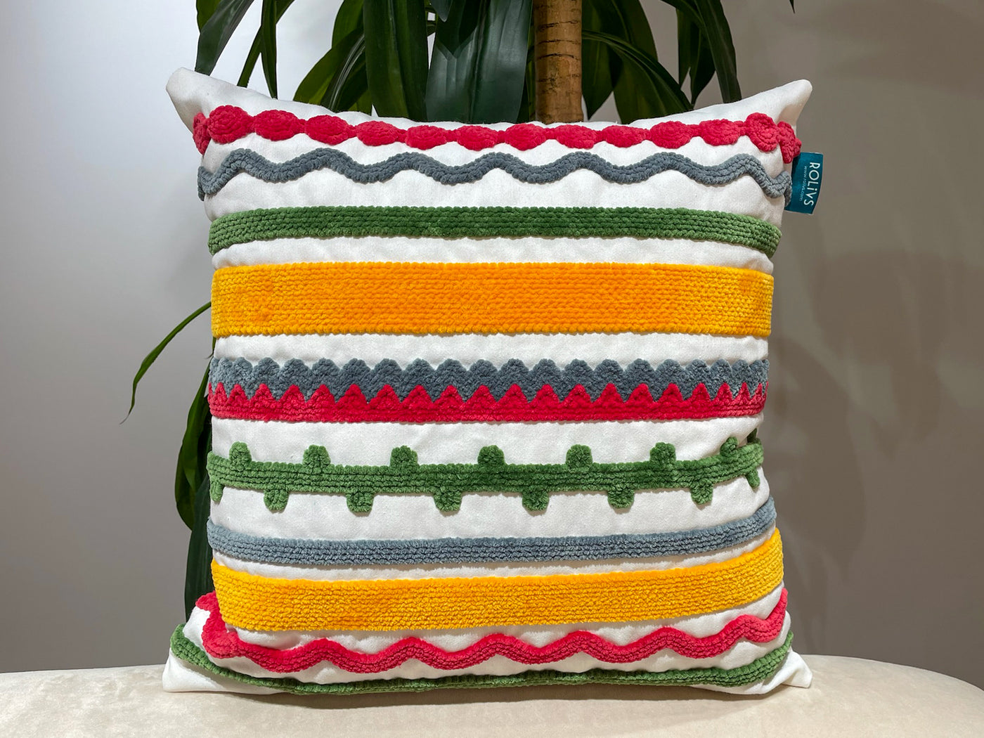 Sirius- Çizgili Çok Desenli Kırlent (NK 2360) 47x47cm