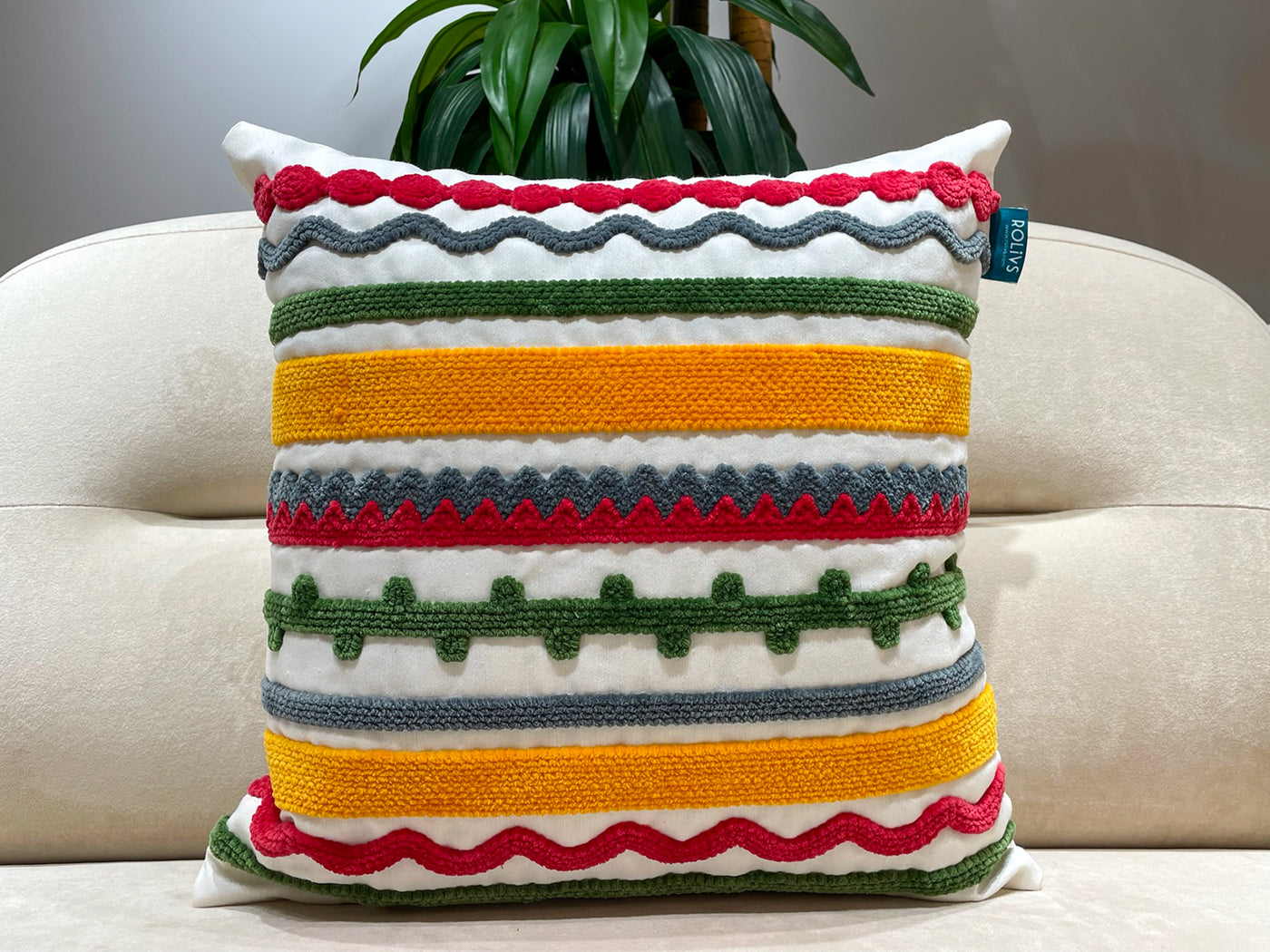 Sirius- Çizgili Çok Desenli Kırlent (NK 2360) 47x47cm