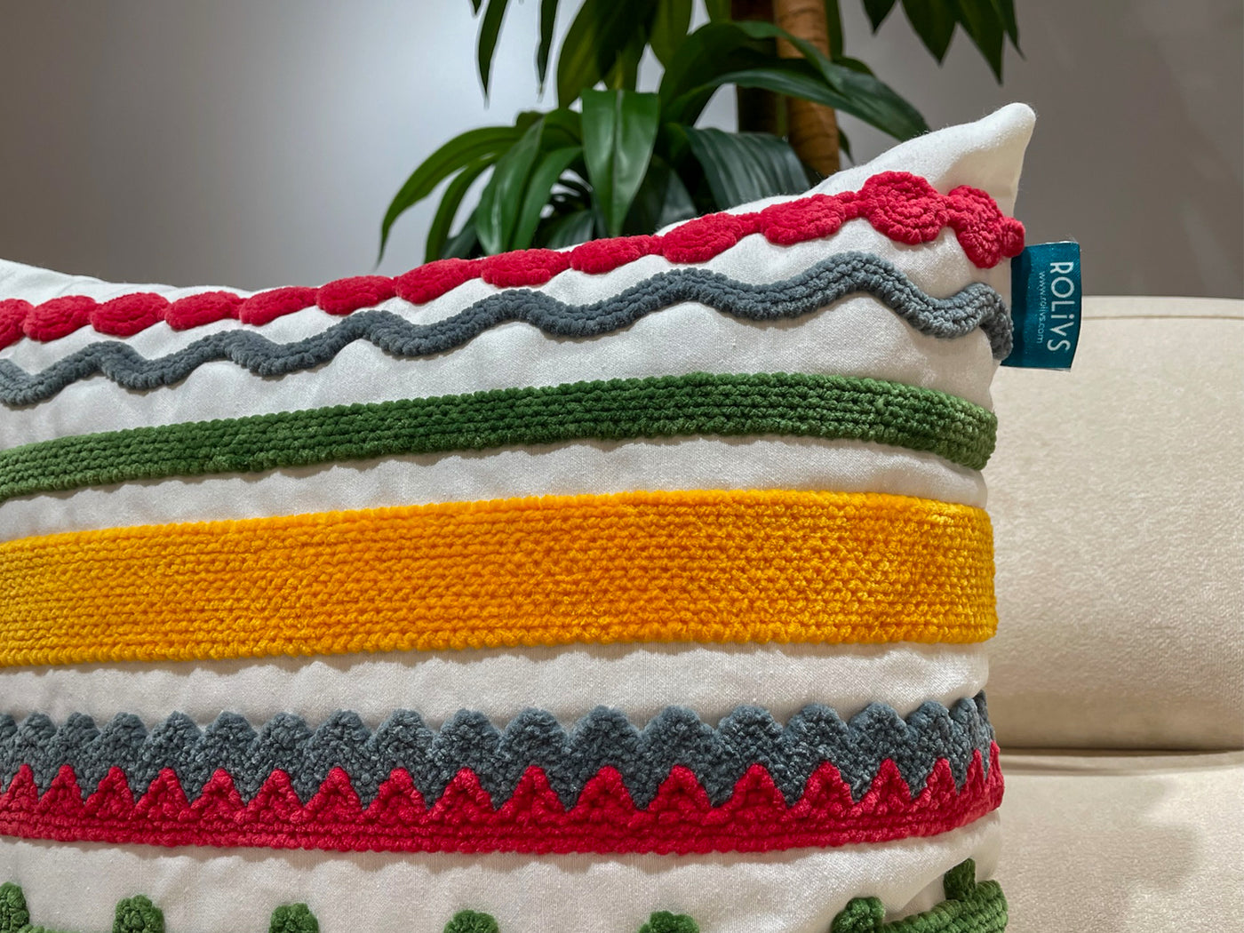 Sirius- Çizgili Çok Desenli Kırlent (NK 2360) 47x47cm