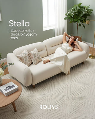 •STELLA
Sadece koltuk değil, bir yaşam tarzı.
Zamansız şıklık ve estetik bir arada Rolivs’te