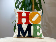 Homiya- Home Yazılı Renkli Punch Kırlent (NK 2671) 47x47cm