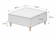 Rolivs Puf | 80 x 80 cm | Doğal Doku – Hazel