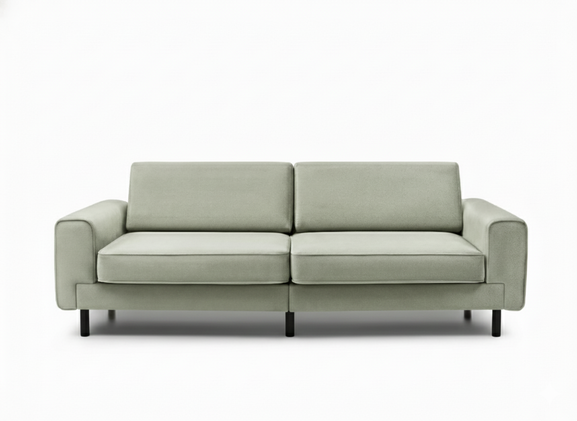 Mokka Üçlü Koltuk - Doğal Doku - Zen Beyazı