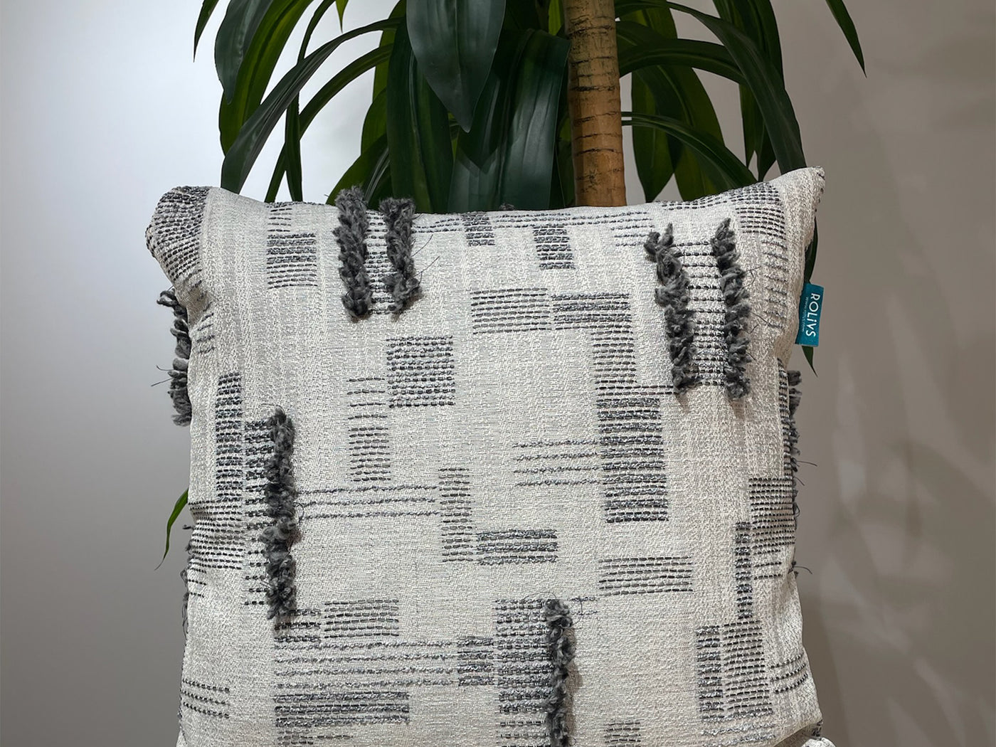 Rolivs Taş Gri Kırlent 47x47 cm | Soft Koleksiyon, Modern Dekoratif Yastık